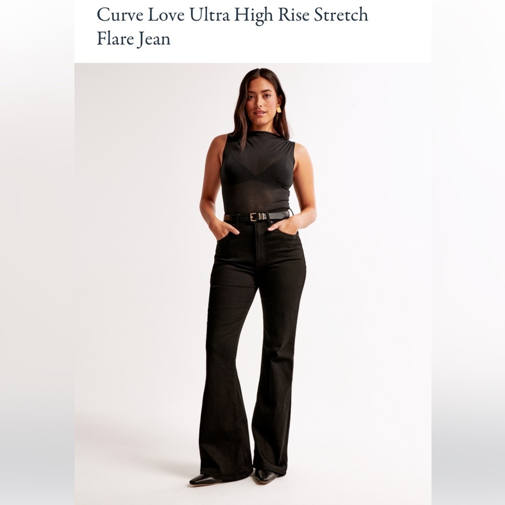 New Abercrombie & Fitch Curve Love Ultra High Rise Stretch Flare Jeans